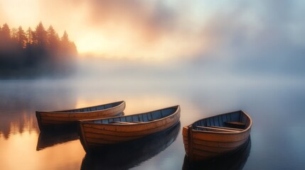 Misty Morning on a Serene Lake