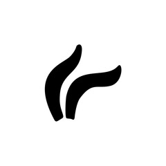 Bunny ear silhouette. Cute Rabbit ear silhouette vector illustration