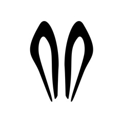 Bunny ear silhouette. Cute Rabbit ear silhouette vector illustration