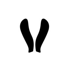 Bunny ear silhouette. Cute Rabbit ear silhouette vector illustration