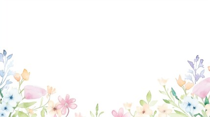 Naklejka premium Watercolor Floral Border