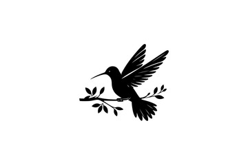 Hummingbird Silhouette Illustration.