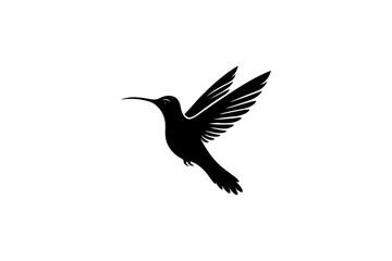 Fototapeta premium Hummingbird Silhouette Illustration.