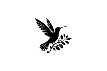 Obraz premium Stylized Hummingbird Silhouette Graphic.