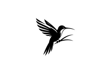 Stylized Hummingbird Silhouette Graphic.