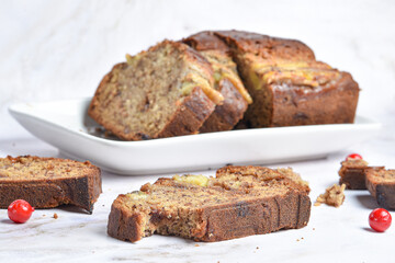 Fragrant delicious banana bread with cinnamon