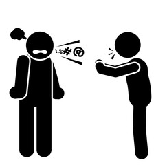 stick figure illustrations and pictograms angry and arguing