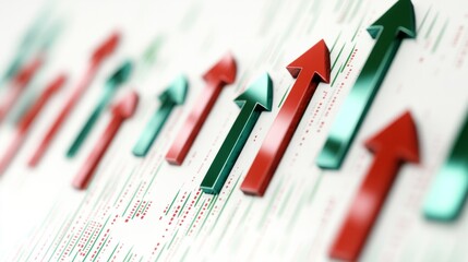 3D render of green and red arrows