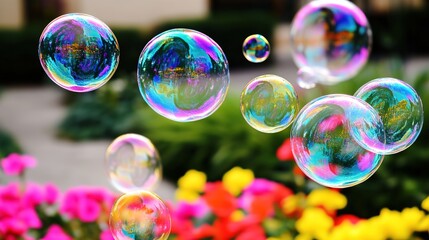 Flower with Bubbles: A Captivating Illustration Featuring a Beautiful Flower Surrounded by Delicate, Floating Bubbles