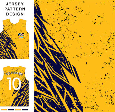 Abstract yellow art concept vector jersey pattern template for printing or sublimation sports uniforms football volleyball basketball e-sports cycling and fishing Free Vector.