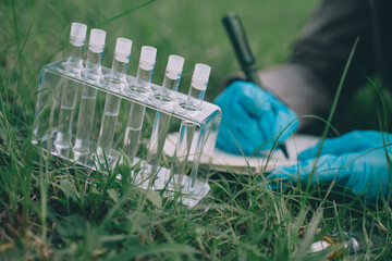 The woman's work involved conducting research on water quality, using chemical analysis and tests...