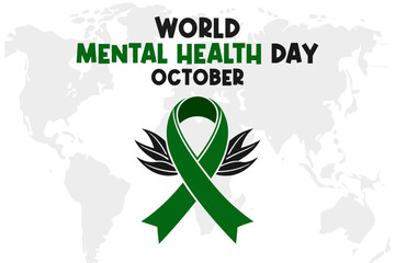 World Mental Health Day Background Vector Support and Awareness Design for Global Mental Health
