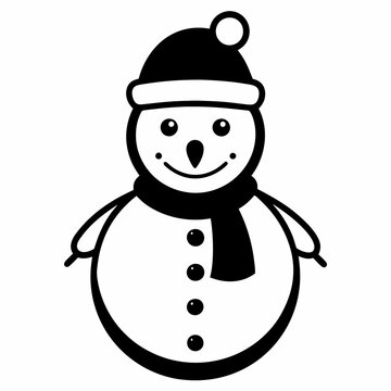 recommend clip art: Black line art Christmas snowman black  silhouette, snowman in silhouette Christmas theme
                    