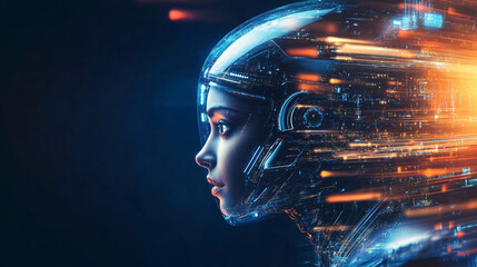Panoramic high speed technology in big city concept, light abstract background. Speed concept.
