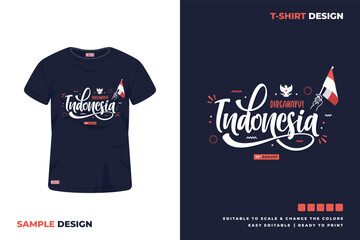 indonesia lettering t shirt design
