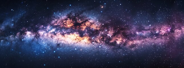 Obraz premium Starry Sky with Milky Way Galaxy and Nebulae