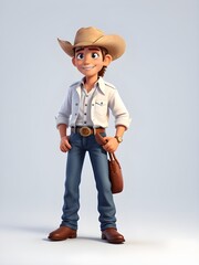 portrait of a cowboy 3D character