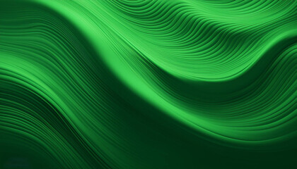 Abstract green liquid flowing elegant waves banner design. Smooth silk wavy header background