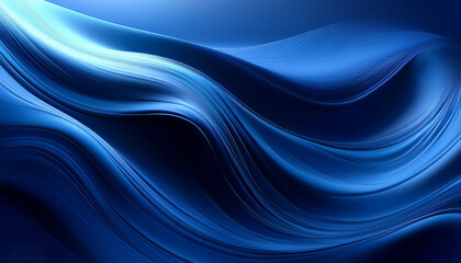 Dark blue smooth blurred liquid waves abstract background