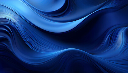 Dark blue smooth blurred liquid waves abstract background