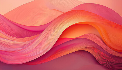 Pink orange abstract wavy background