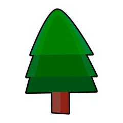 christmas tree icon isolated with white background