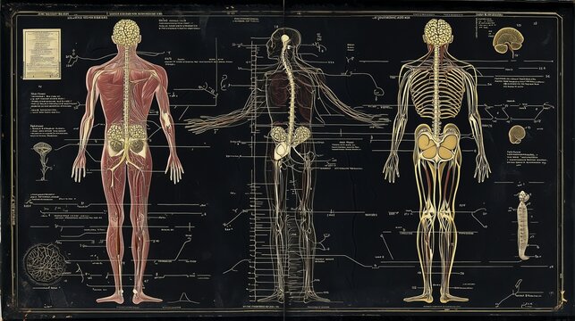 A detailed diagram of the human endocrine and nervous systems, showcasing their role in controlling bodily functions