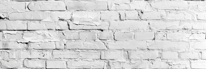 White Brick Wall with Cracked Paint