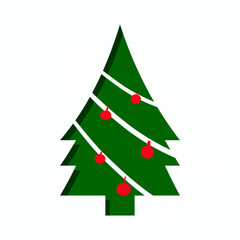 christmas tree icon isolated with white background