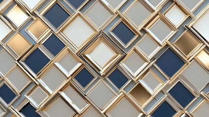 Art Deco style background featuring diamond-shaped motifs in silver and navy blue