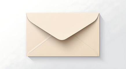 2D Flat-Style Illustration of a Plain Envelope on a White Background with Minimalist Design and Ample Copy Space