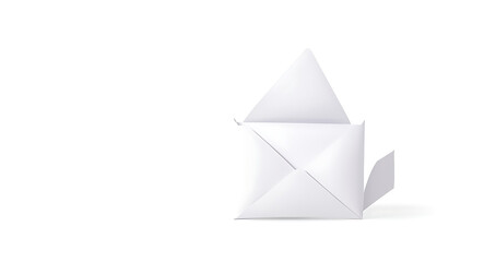 2D Flat-Style Illustration of a Plain Envelope on a White Background with Minimalist Design and Ample Copy Space