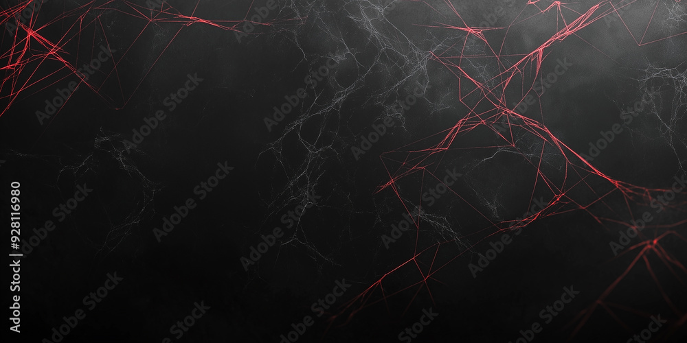 Poster abstract red lines intertwining on dark grunge background