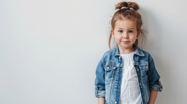 Little Girl in Denim Jacket