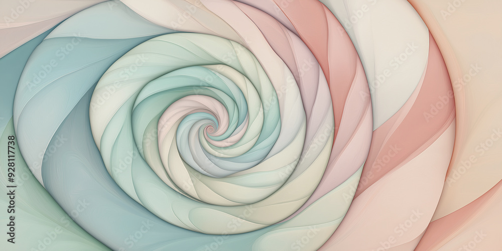 Poster pastel colored abstract spiral background forming a vortex