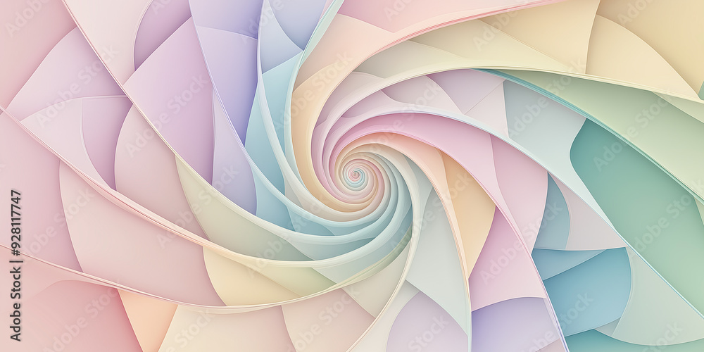 Poster Abstract pastel swirl background creating hypnotic effect
