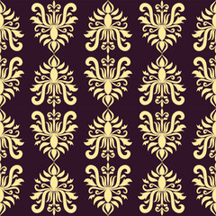 Classic Damask seamless pattern, Vintage ornament, Vector Illustration for Elegant Textile Design, Royal victorian geometric seamless pattern for wallpaper, textile, packaging. Floral baroque pattern