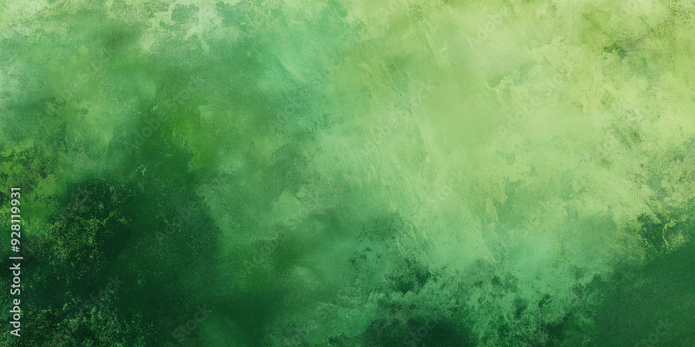 Poster green abstract background texture with watercolor splashes and dark border