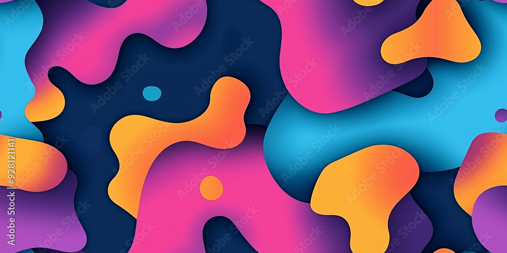 Aufkleber Abstract colorful background design with organic fluid shapes and gradient colors