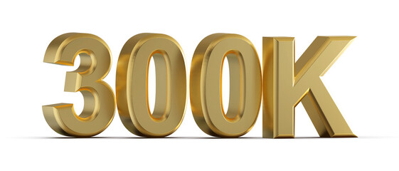300K Follower 3D Render Golden