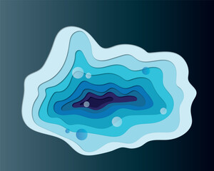 water paper cut effect in pond