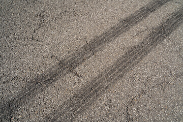 Street with drag marks from cars