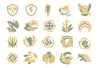 Power Up Games Icon Element Set