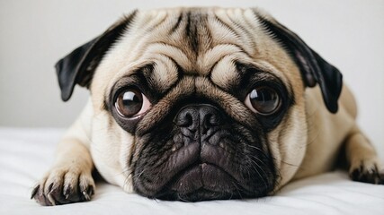 Pensive Pug's Expressive Gaze