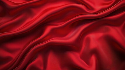 Obraz premium Red Silk Fabric Waves Texture Detail Elegant Background Close-Up