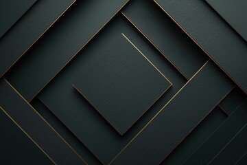 Abstract dark green background with golden lines.