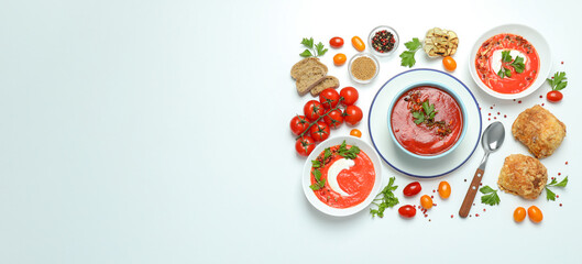 Tomato soup, concept of healthy food, healthy nutrition