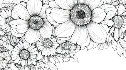 Intricate Flower Designs for Relaxation and Stress Relief: Detailed Coloring Page Featuring Elaborate Flower Patterns Ideal for KDP Interiors