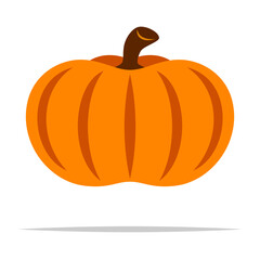 Pumpkin flat color vector isolated illustration