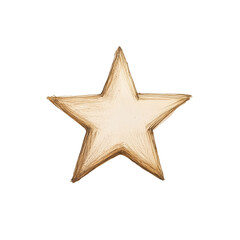 Obraz premium A hand-drawn star, imperfect lines, slightly tilted, on a white canvas. Subtle watercolor texture, soft shadow beneath, lightly textured background for added depth, calm and serene atmosphere, hd qual